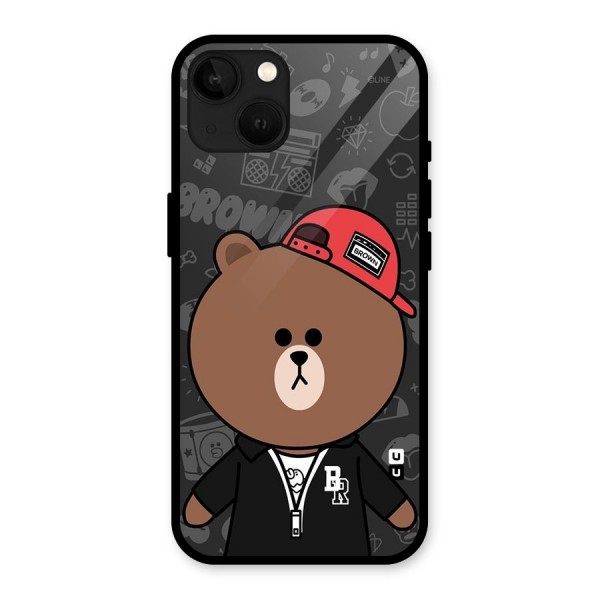 Panda Brown Glass Back Case for iPhone 13