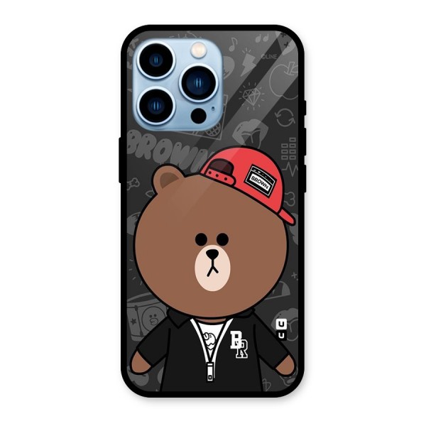 Panda Brown Glass Back Case for iPhone 13 Pro