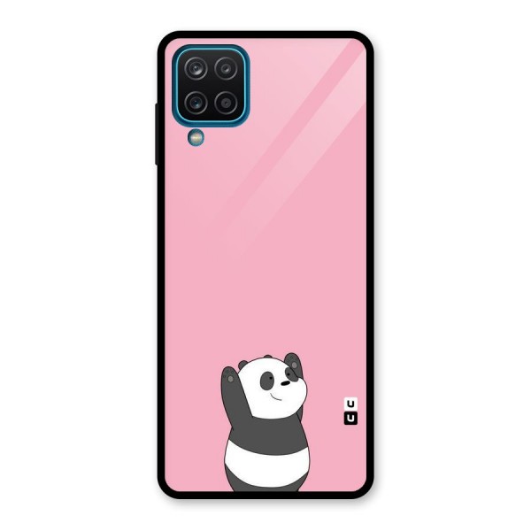 Panda Handsup Glass Back Case for Galaxy A12