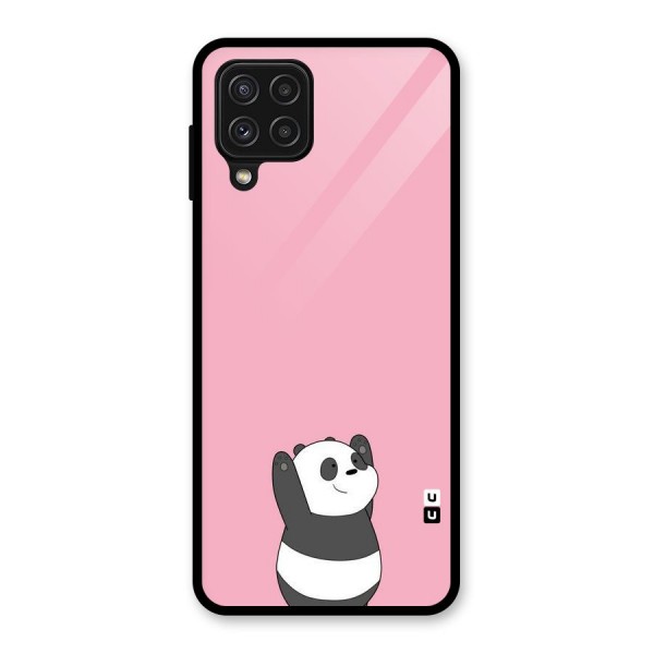 Panda Handsup Glass Back Case for Galaxy A22 4G