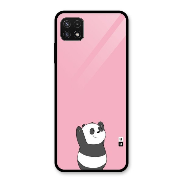 Panda Handsup Glass Back Case for Galaxy A22 5G