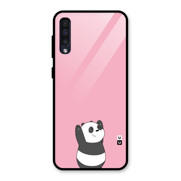 Panda Handsup Glass Back Case for Galaxy A50