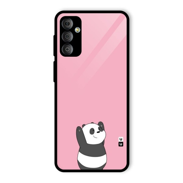 Panda Handsup Glass Back Case for Galaxy F23