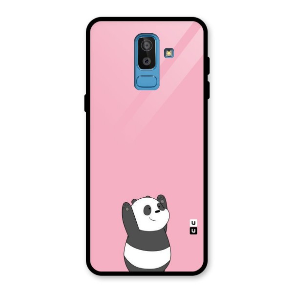 Panda Handsup Glass Back Case for Galaxy J8