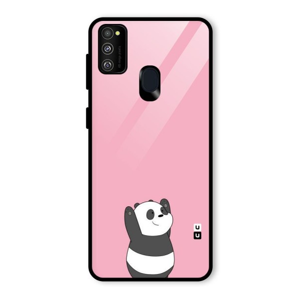 Panda Handsup Glass Back Case for Galaxy M21