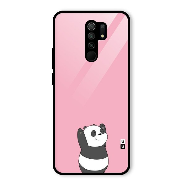 Panda Handsup Glass Back Case for Redmi 9 Prime