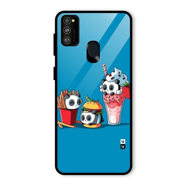 Panda Lazy Glass Back Case for Galaxy M21