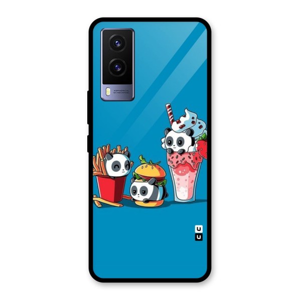 Panda Lazy Glass Back Case for Vivo V21e 5G