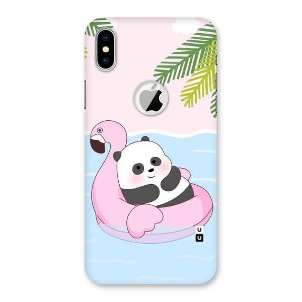 Panda Swim Back Case for iPhone XS Logo Cut