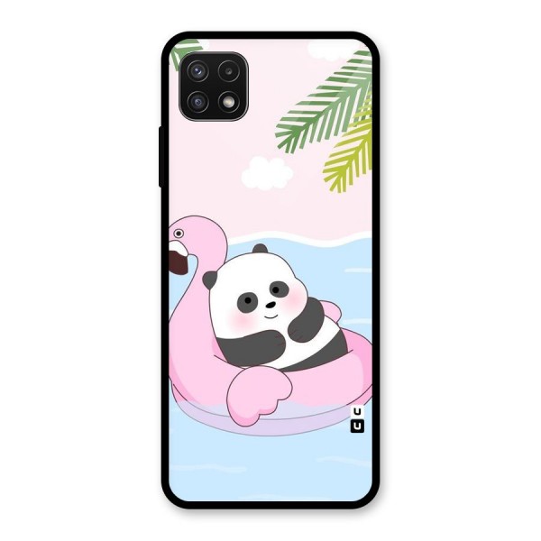 Panda Swim Glass Back Case for Galaxy A22 5G