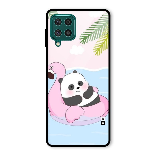 Panda Swim Glass Back Case for Galaxy F62