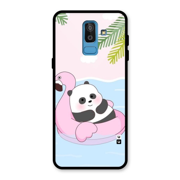 Panda Swim Glass Back Case for Galaxy J8