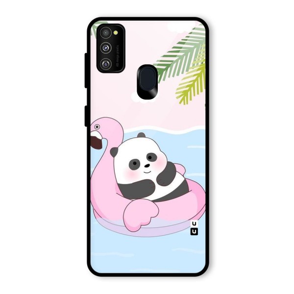 Panda Swim Glass Back Case for Galaxy M21