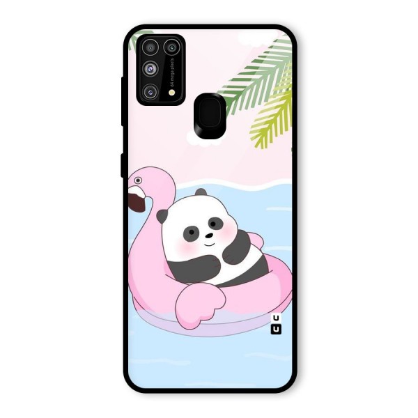 Panda Swim Glass Back Case for Galaxy M31