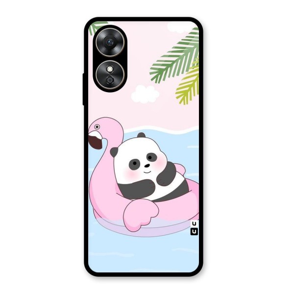 Panda Swim Glass Back Case for Oppo A17