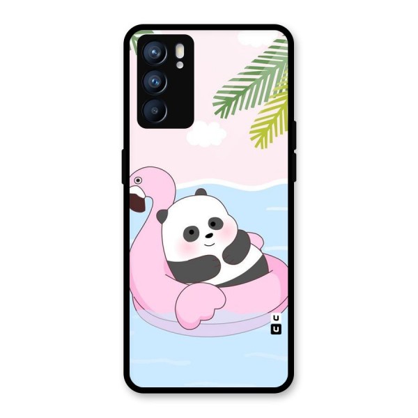 Panda Swim Glass Back Case for Oppo Reno6 5G