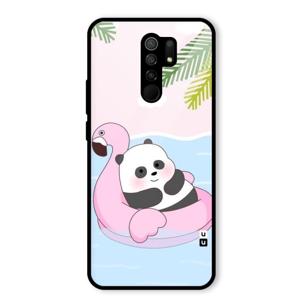 Panda Swim Glass Back Case for Redmi 9 Prime