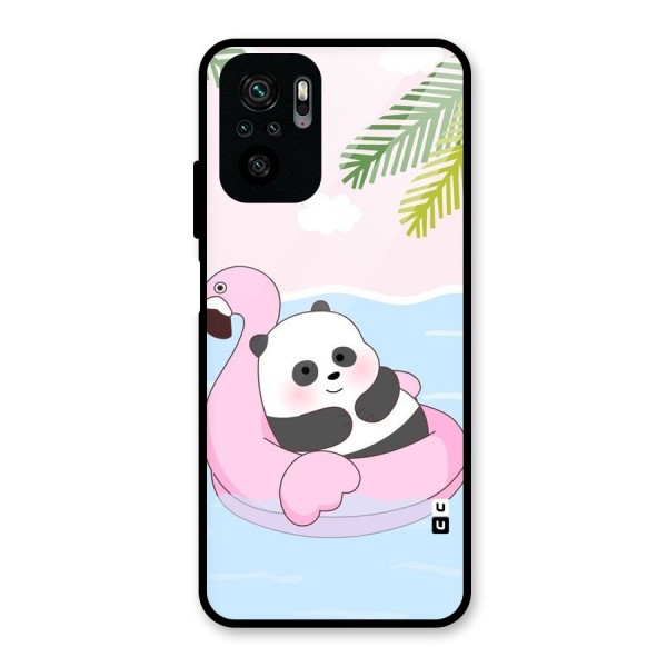 Panda Swim Glass Back Case for Redmi Note 10