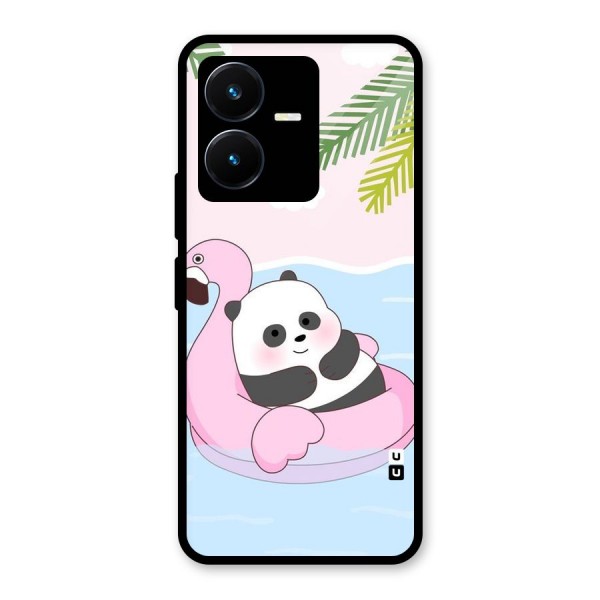 Panda Swim Glass Back Case for Vivo Y22