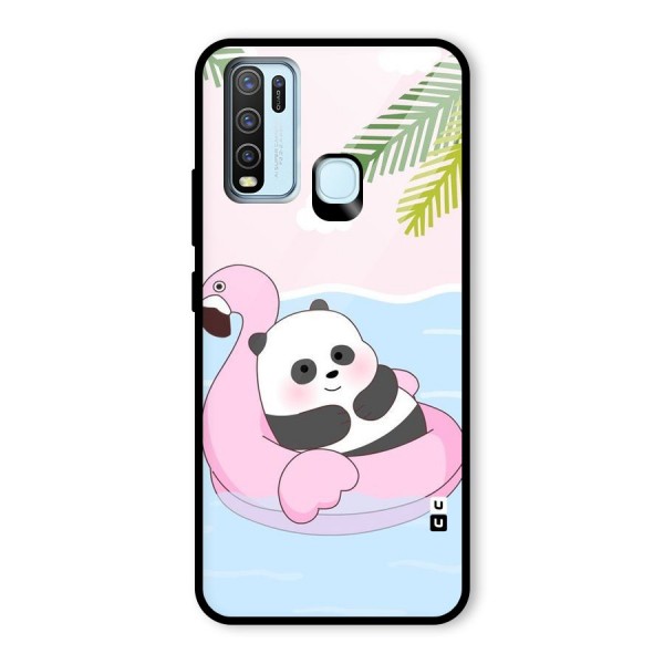 Panda Swim Glass Back Case for Vivo Y30