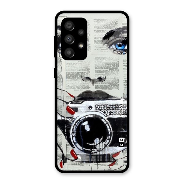 Paper Face Beauty Glass Back Case for Galaxy A32