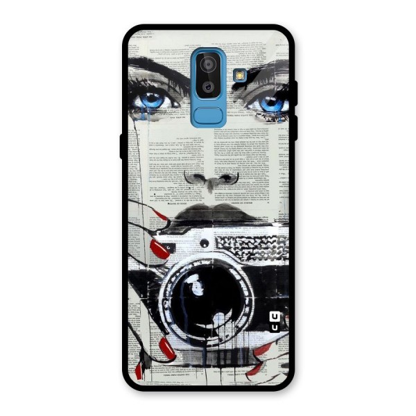 Paper Face Beauty Glass Back Case for Galaxy J8