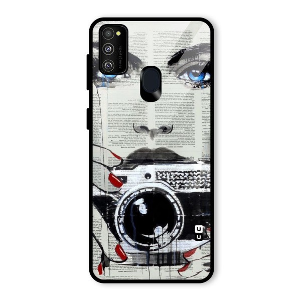 Paper Face Beauty Glass Back Case for Galaxy M21