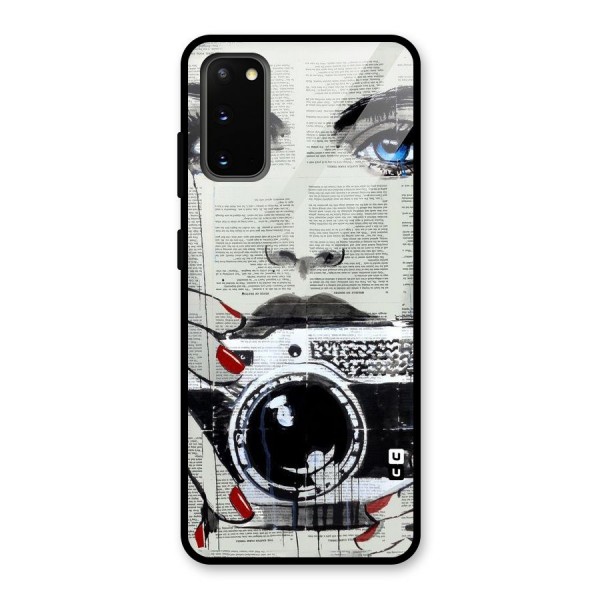 Paper Face Beauty Glass Back Case for Galaxy S20