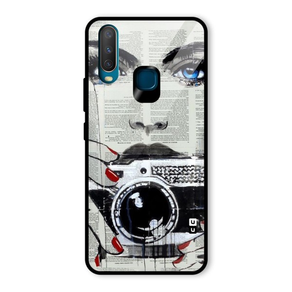 Paper Face Beauty Glass Back Case for Vivo Y12