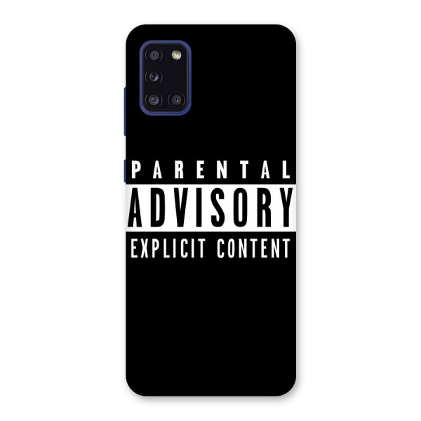 Parental Advisory Label Back Case for Galaxy A31