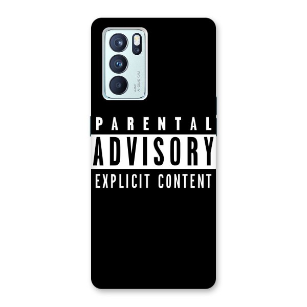 Parental Advisory Label Back Case for Oppo Reno6 Pro 5G