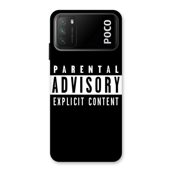 Parental Advisory Label Back Case for Poco M3