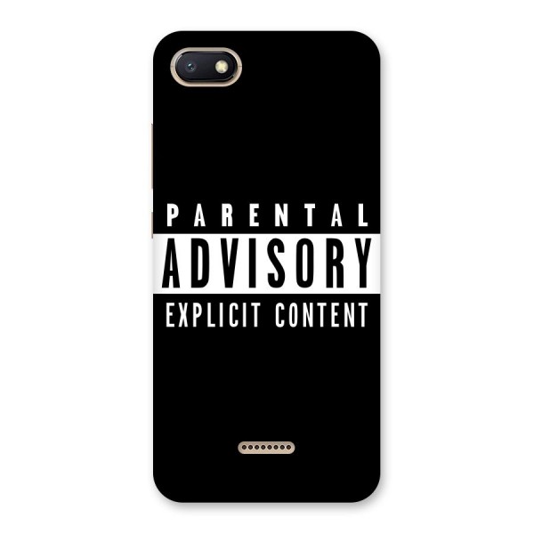 Parental Advisory Label Back Case for Redmi 6A