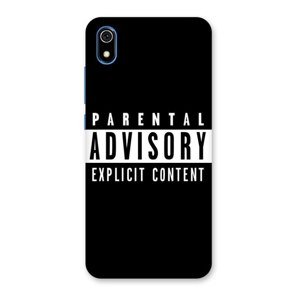 Parental Advisory Label Back Case for Redmi 7A