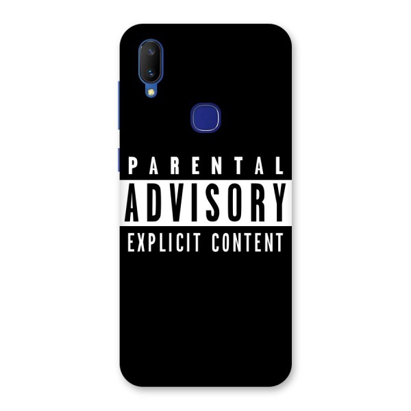 Parental Advisory Label Back Case for Vivo V11