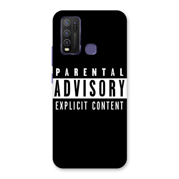 Parental Advisory Label Back Case for Vivo Y30