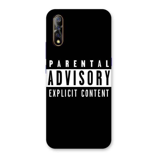 Parental Advisory Label Back Case for Vivo Z1x