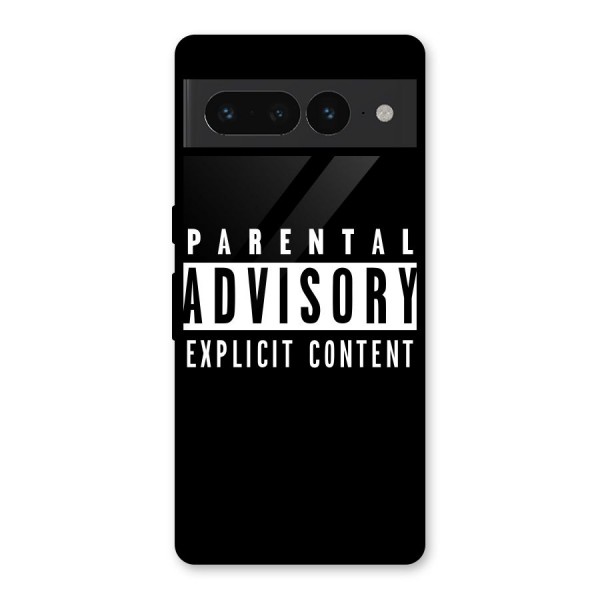 Parental Advisory Label Glass Back Case for Google Pixel 7 Pro