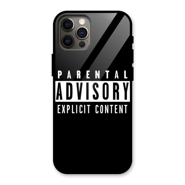 Parental Advisory Label Glass Back Case for iPhone 12 Pro