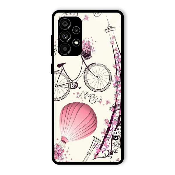 Paris Clipart Glass Back Case for Galaxy A73 5G