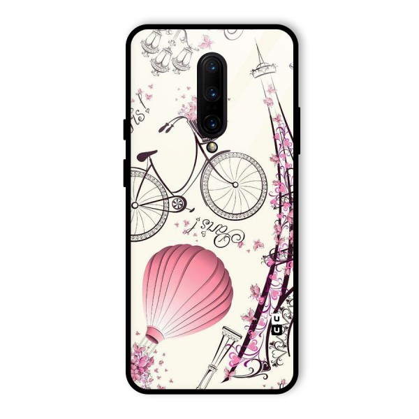 Paris Clipart Glass Back Case for OnePlus 7 Pro