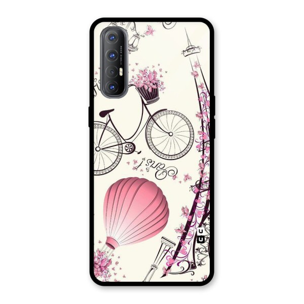 Paris Clipart Glass Back Case for Oppo Reno3 Pro