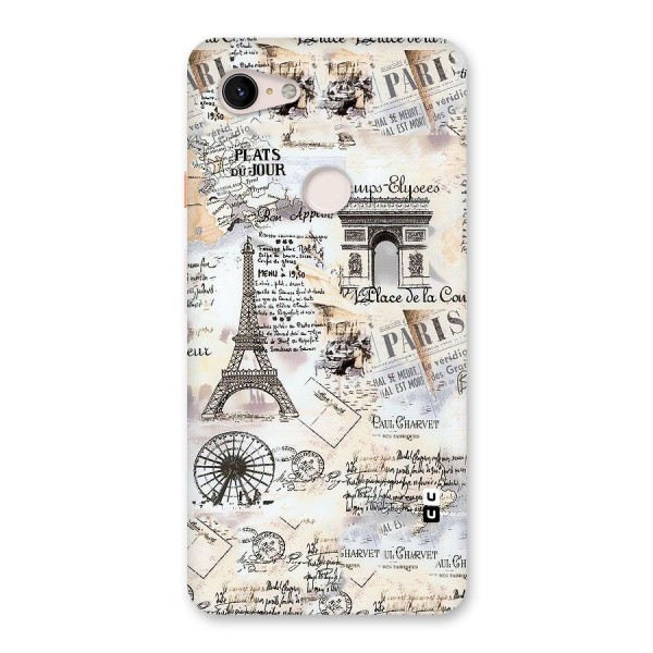 Paris Paper Back Case for Google Pixel 3 XL