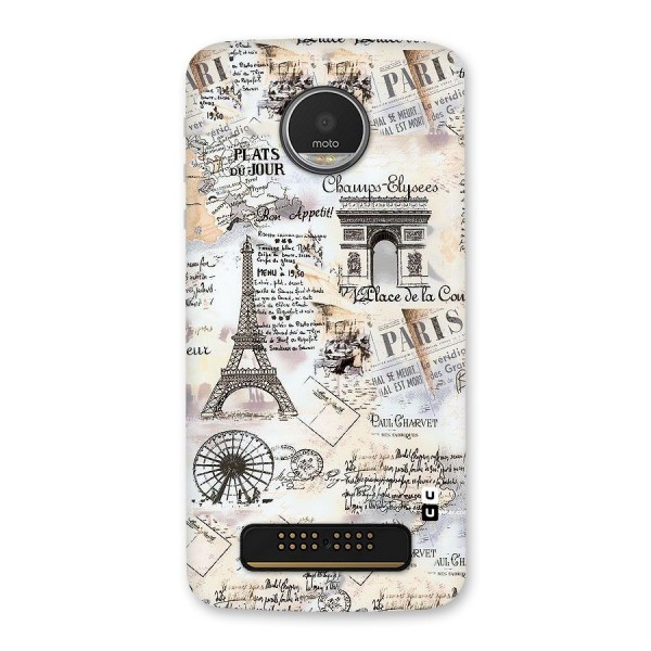 Paris Paper Back Case for Moto Z Play