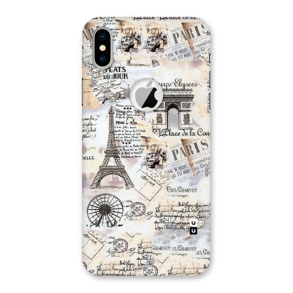 Paris Paper Back Case for iPhone XS Logo Cut