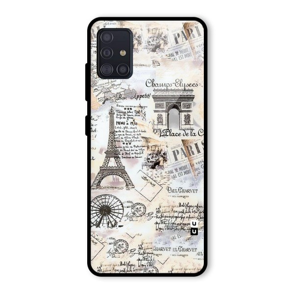 Paris Paper Glass Back Case for Galaxy A51