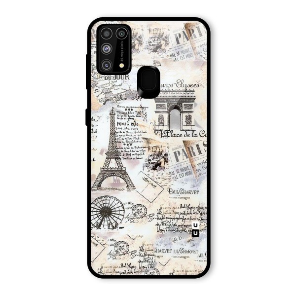 Paris Paper Glass Back Case for Galaxy M31