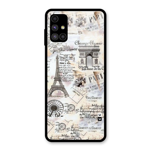 Paris Paper Glass Back Case for Galaxy M51