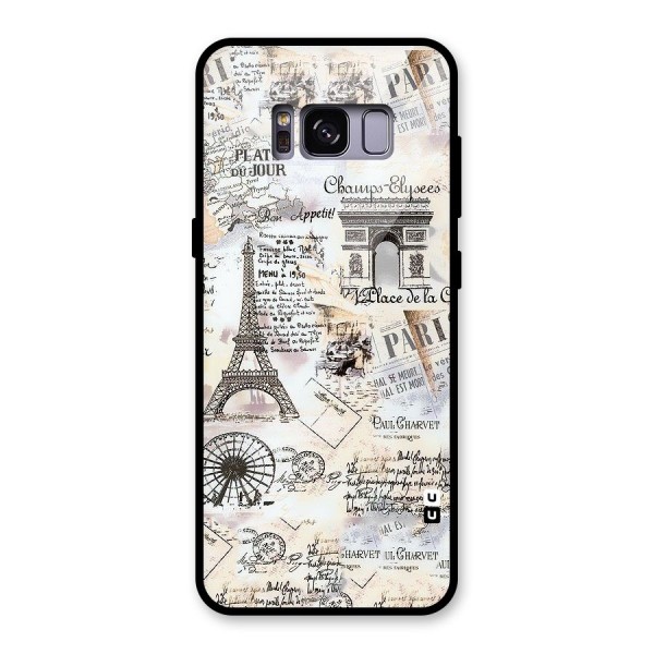 Paris Paper Glass Back Case for Galaxy S8