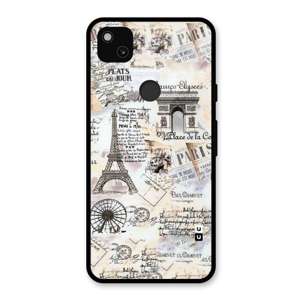 Paris Paper Glass Back Case for Google Pixel 4a